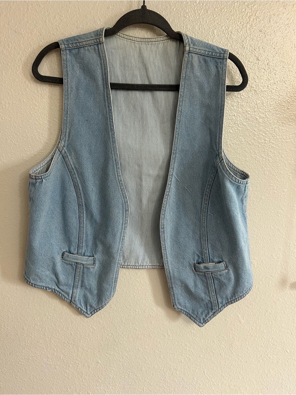 Vintage CMC Made In USA Cotton Denim Vest Womens Size L
